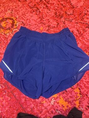 lululemon athletica Deep Blue Athletic Running Shorts with Reflective Accents